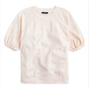 J.Crew women’s puff sleeve Terry sweatshirt cream size M reglan fit